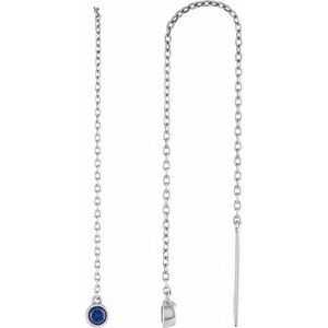 Blue Sapphire Chain Earrings