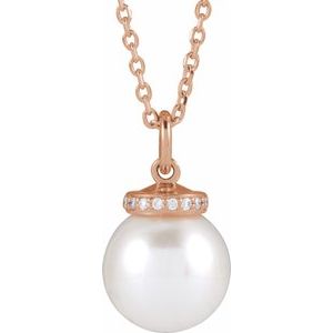 Akoya Pearl & Diamond Necklace