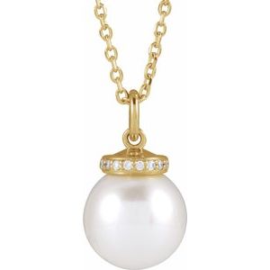 Akoya Pearl & Diamond Necklace