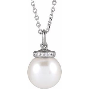 Akoya Pearl & Diamond Necklace