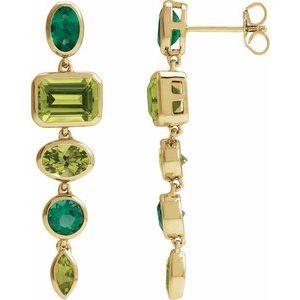 Peridot & Emerald Drop Earrings