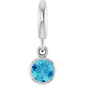 Blue Zircon Charm