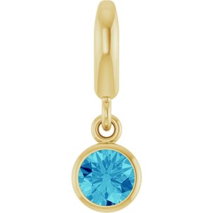 Blue Zircon Charm