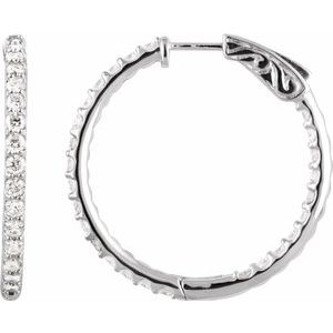 Inside-Out Diamond Hoops, 29.5 mm