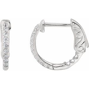 Inside-Out Diamond Hoops, 14.5 mm