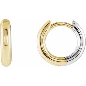 Two-Tone Gold Hoops, 12 mm