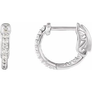 Inside-Out Diamond Hoops, 14.5 mm