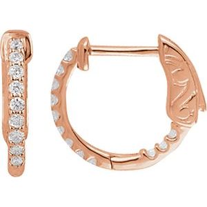 Inside-Out Diamond Hoops, 14.5 mm