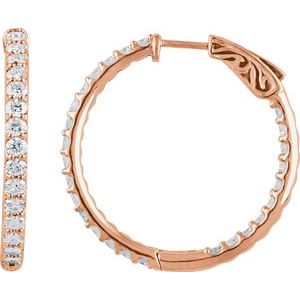 Inside-Out Diamond Hoops, 29.5 mm