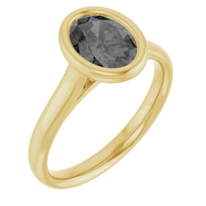 Oval Bezel Solitaire Ring