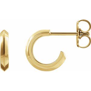 Knife-Edge Gold Hoops, 10 mm