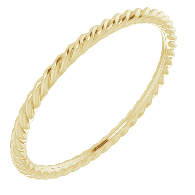 14k Gold Skinny Rope Band 1.3mm