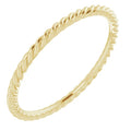 14k Gold Skinny Rope Band 1.3mm