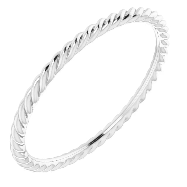14k Gold Skinny Rope Band 1.3mm
