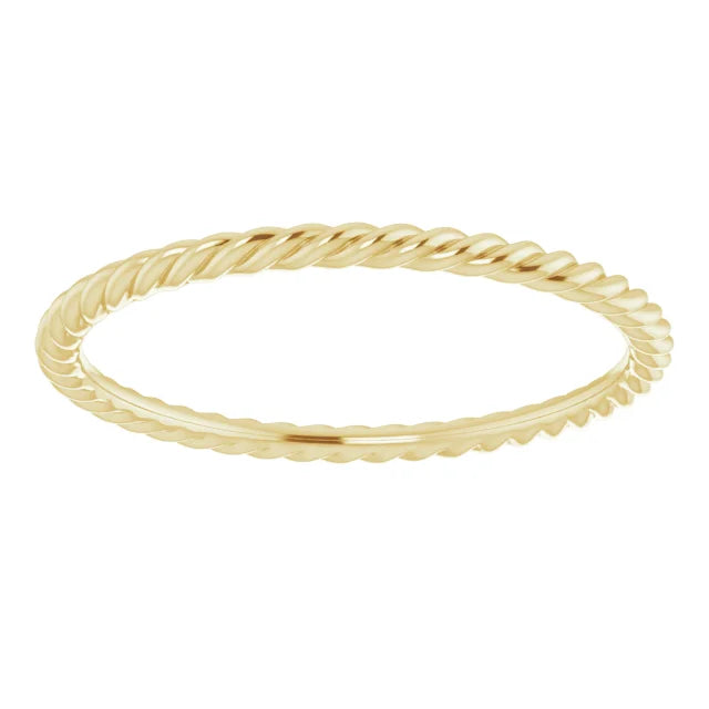 14k Gold Skinny Rope Band 1.3mm