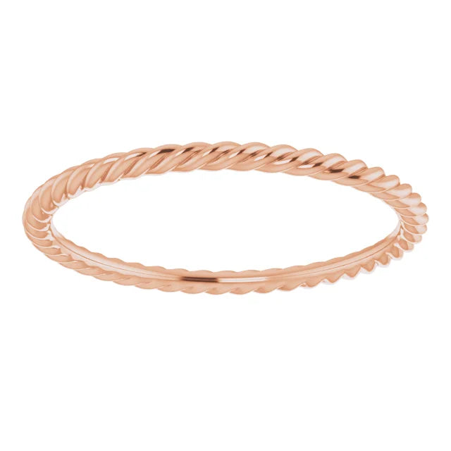 14k Gold Skinny Rope Band 1.3mm