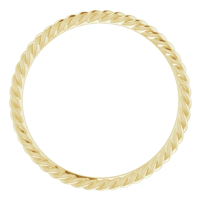 14k Gold Skinny Rope Band 1.3mm