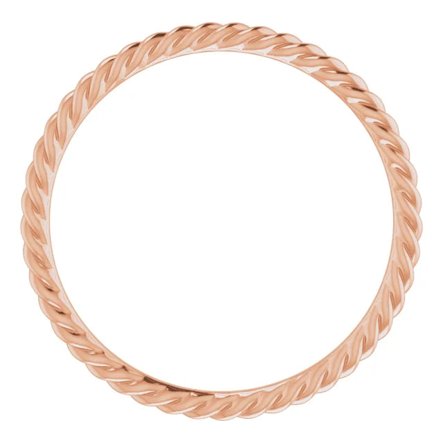 14k Gold Skinny Rope Band 1.3mm