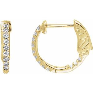 Inside-Out Diamond Hoops, 14.5 mm